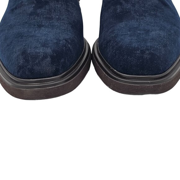 NEW Donald Pliner Distressed Navy Blue Velvet Dress Shoes Men 10 Wholecut Oxford - Picture 9 of 13